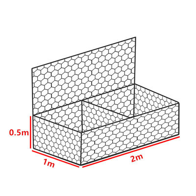 2x1x0.5m het Dubbel van de Rivierbank verdraaide 3.0mm Hexagonale Gabion